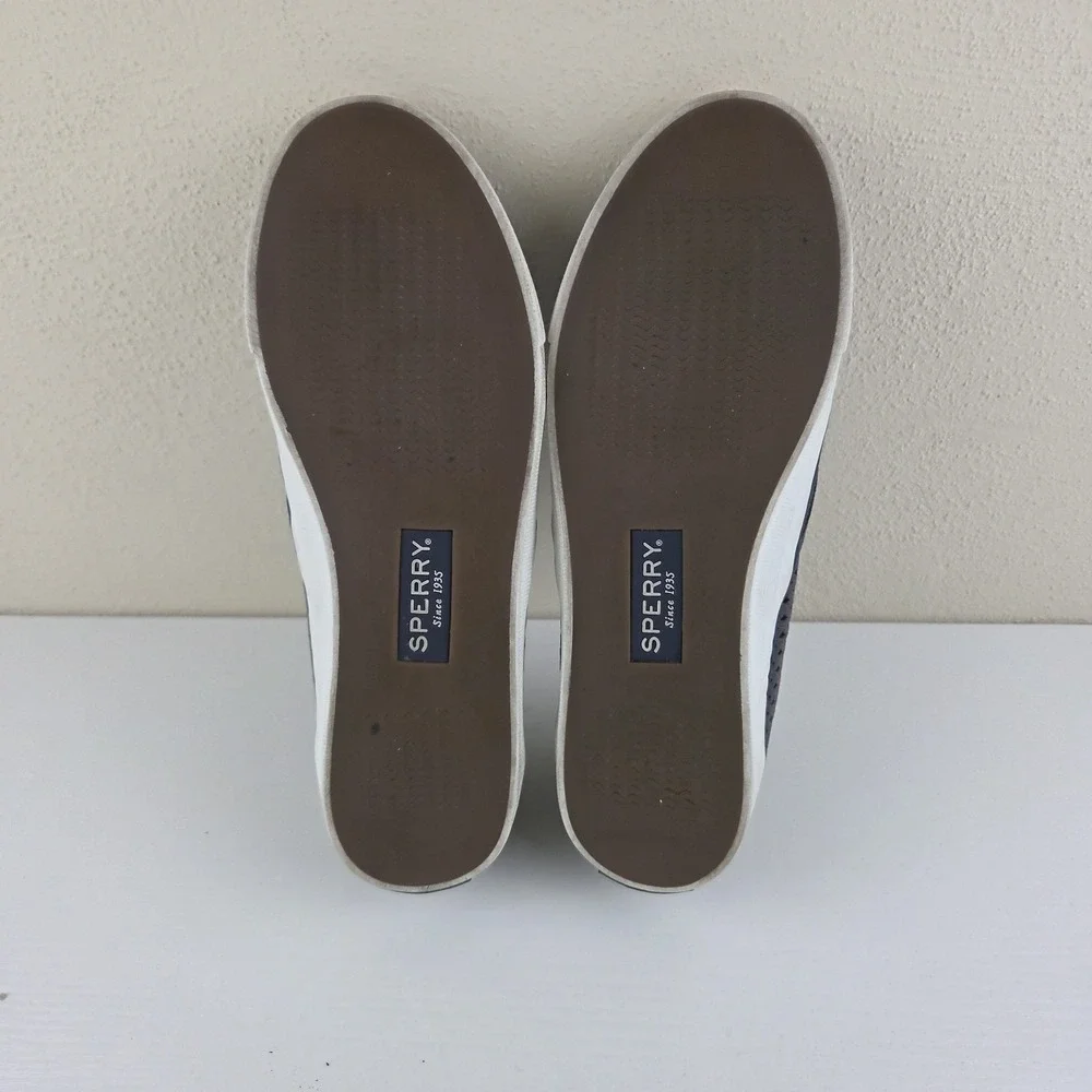 Sperry Women's Seaside Perforated Slip‎ On Sneaker Gray Size 8 M